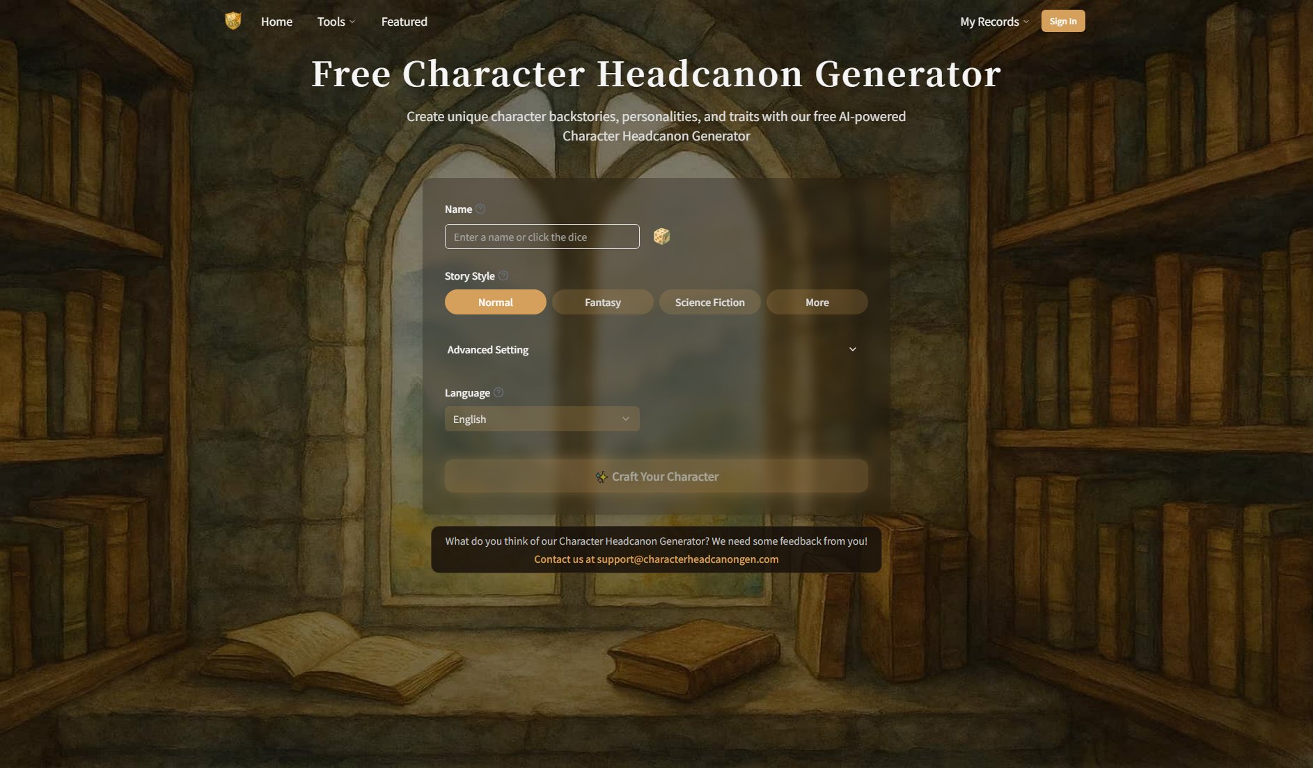 Character Headcanon Generator Screenshot Character Headcanon Generator Screenshot