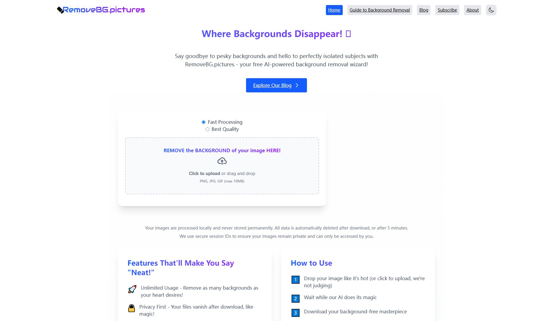 RemoveBG.pictures Screenshot
