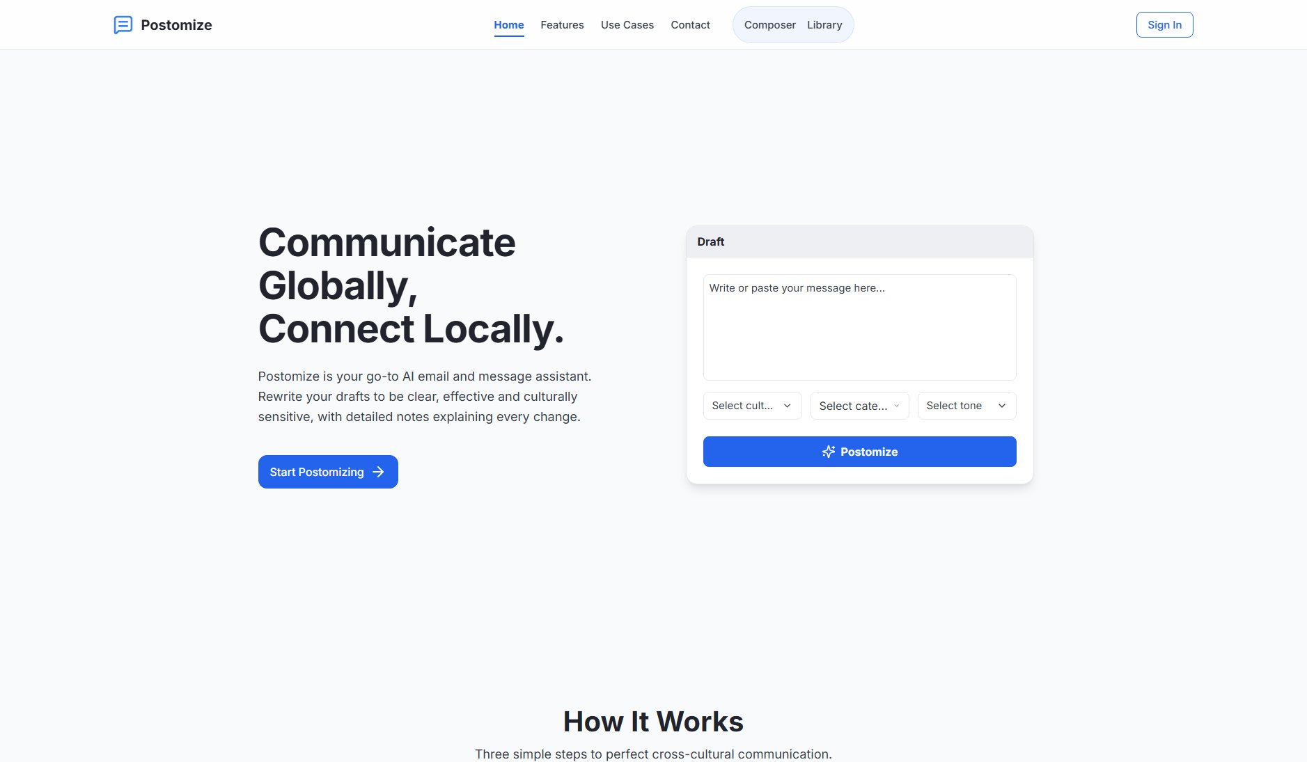 Postomize Screenshot