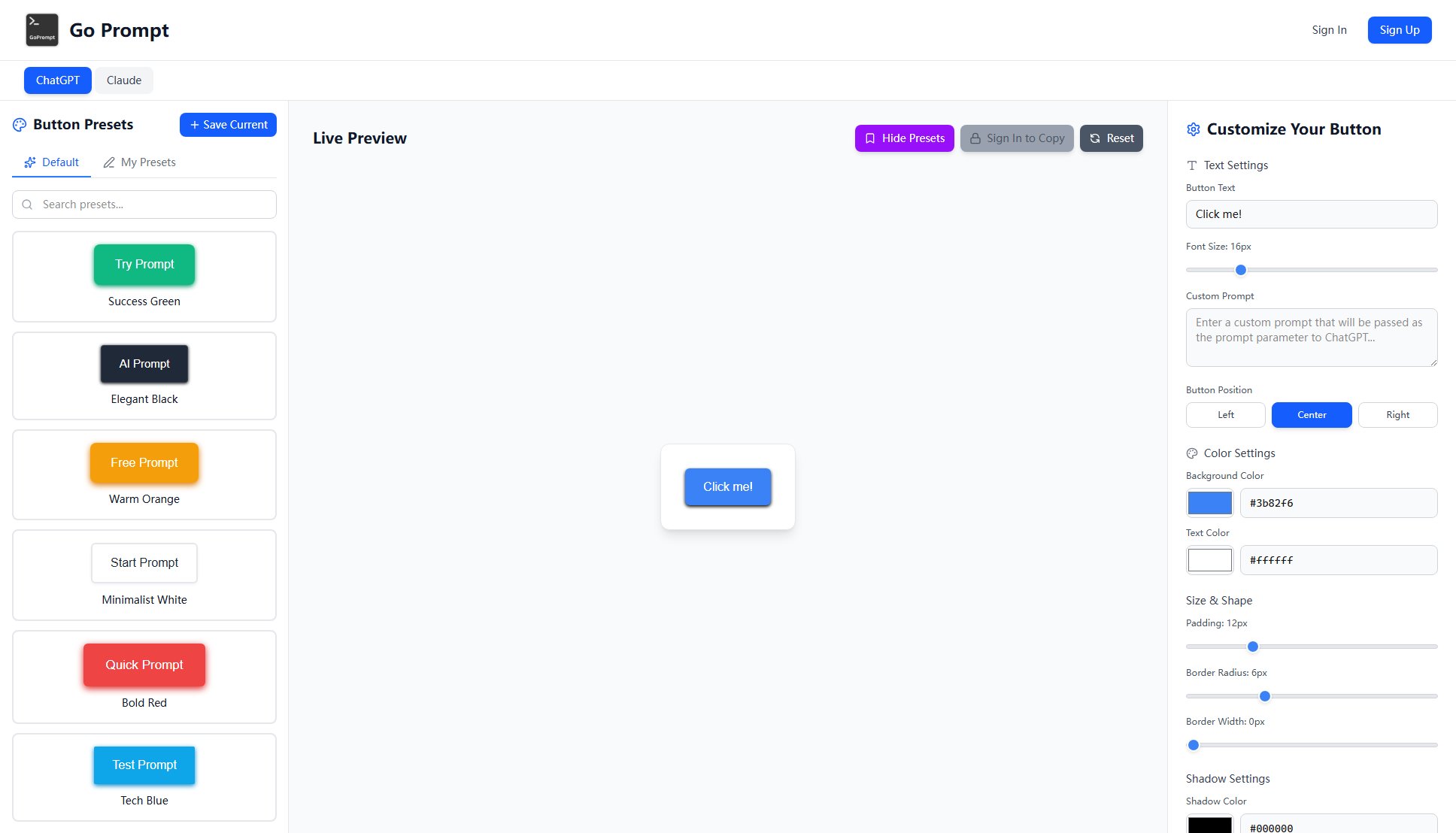 Go Prompt! Screenshot