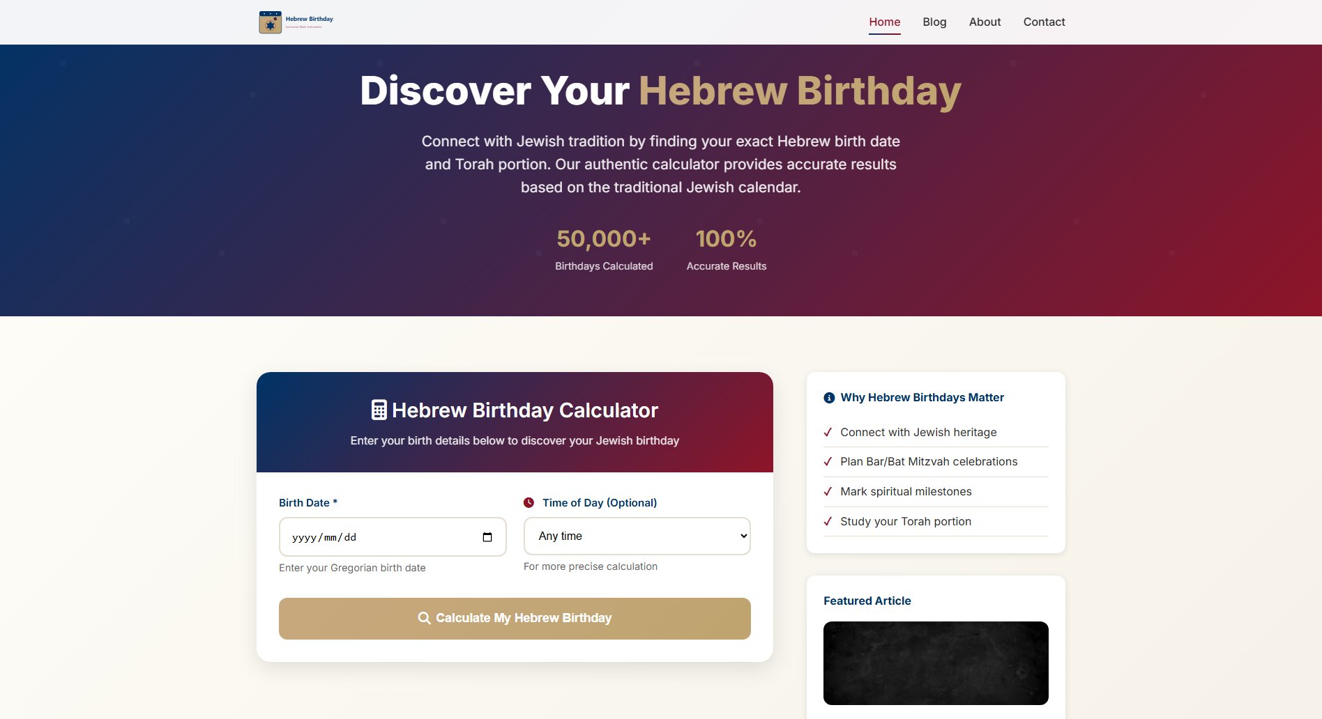 Hebrew Birthday Calculator Screenshot Hebrew Birthday Calculator Screenshot