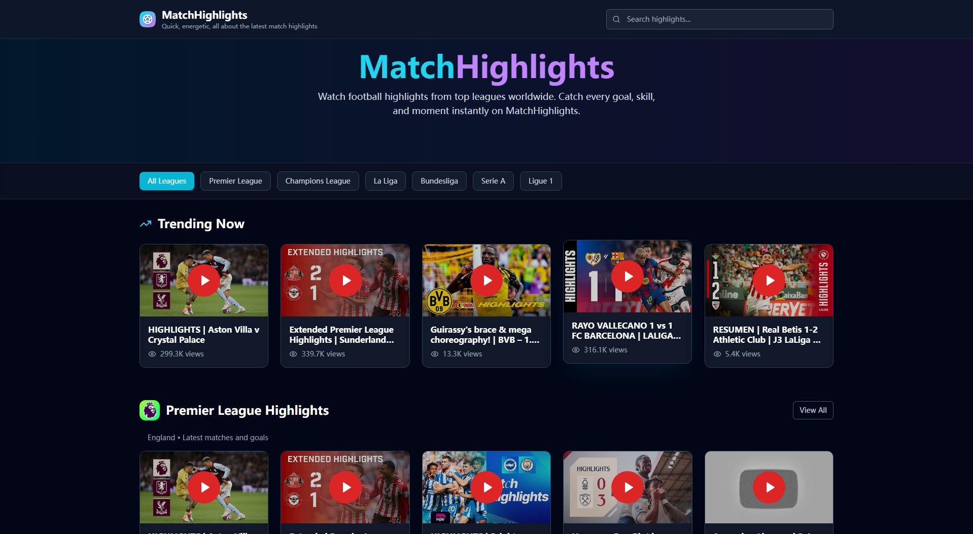MatchHighlights Screenshot MatchHighlights Screenshot