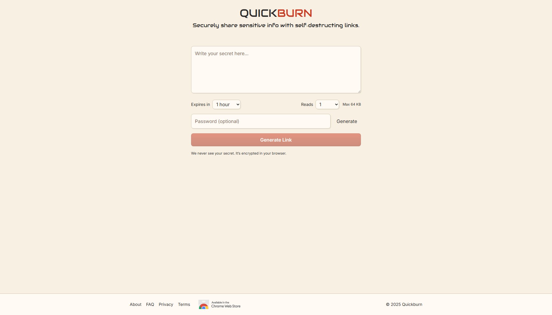 Create Secret Screenshot