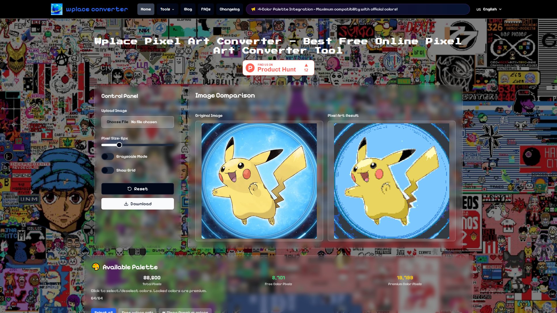 Wplace Pixel Art Converter Screenshot