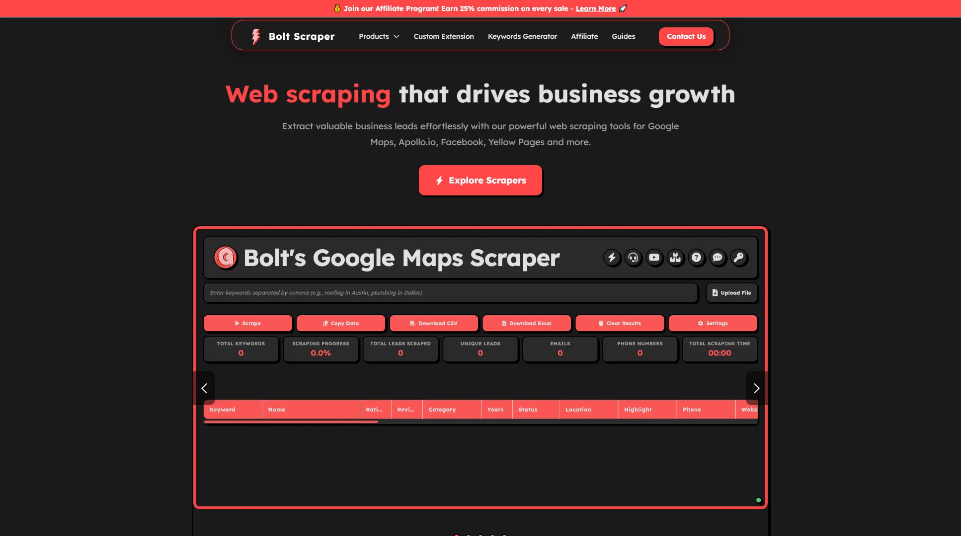Bolt Scraper Screenshot Bolt Scraper Screenshot