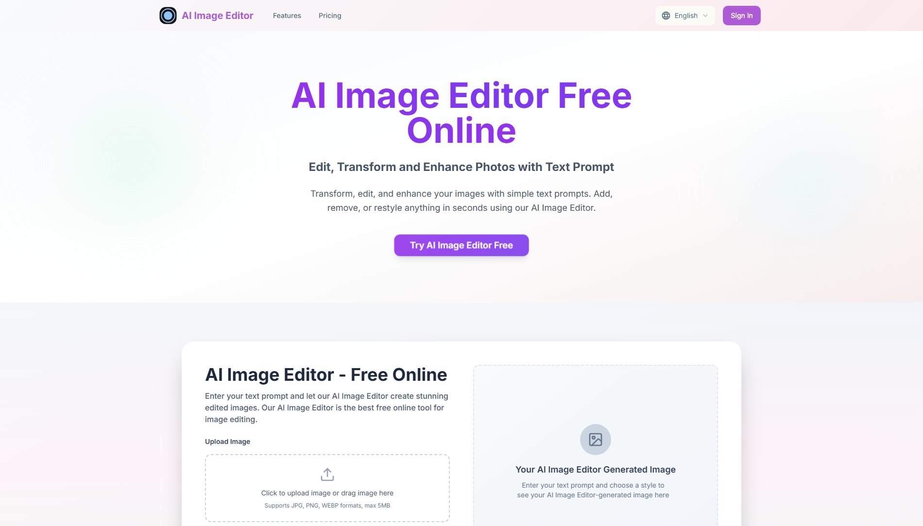 AI Image Editor Screenshot AI Image Editor Screenshot
