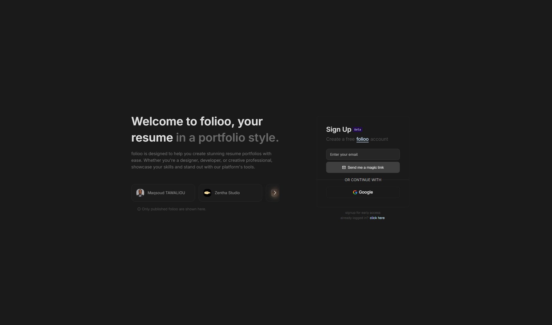 Folioo Screenshot Folioo Screenshot