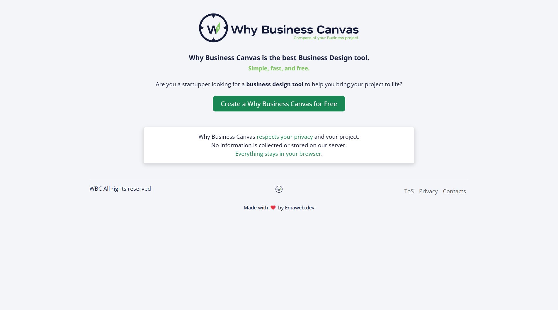 Why Business Canvas Screenshot
