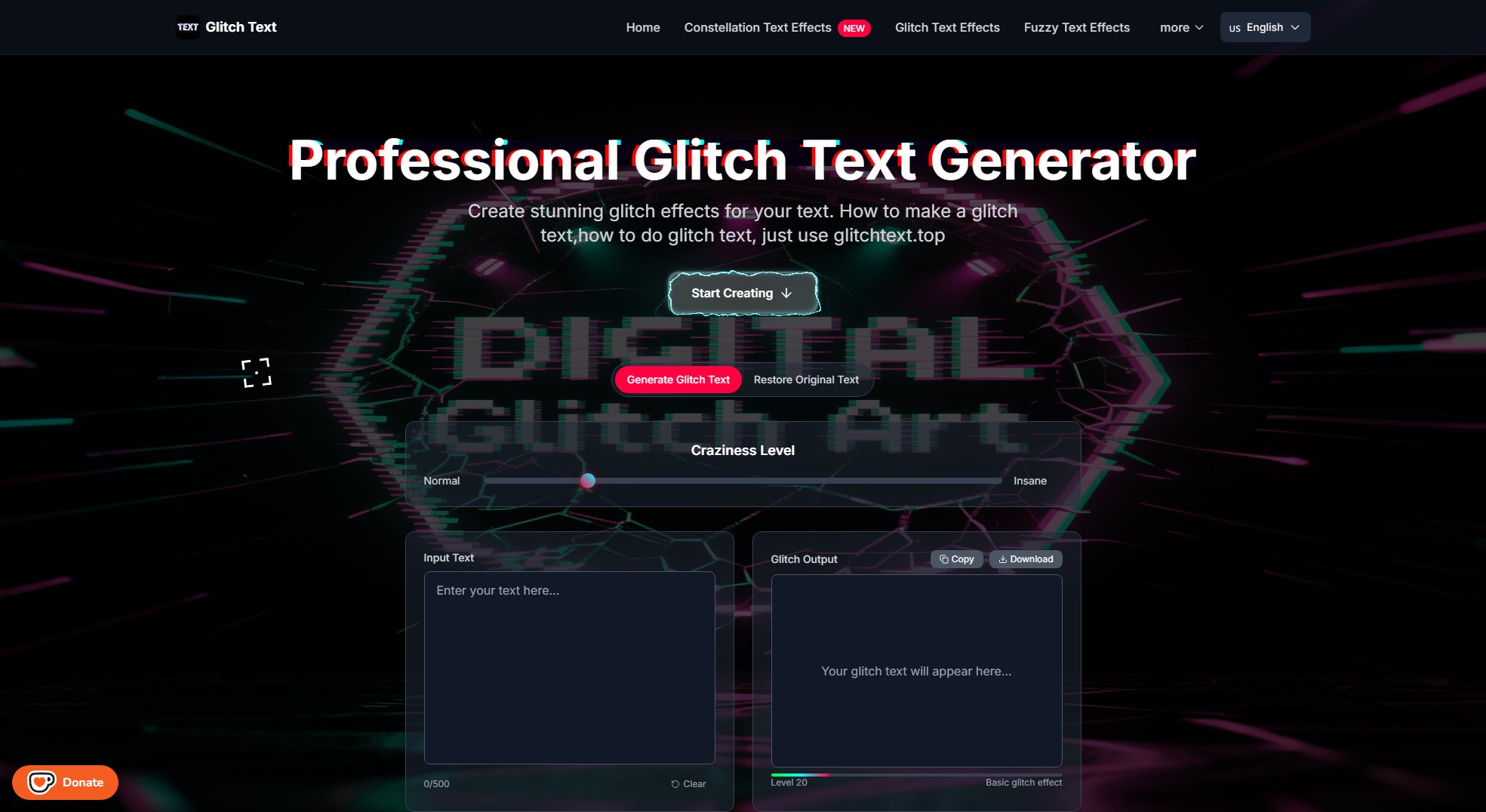 Glitch Text Screenshot Glitch Text Screenshot