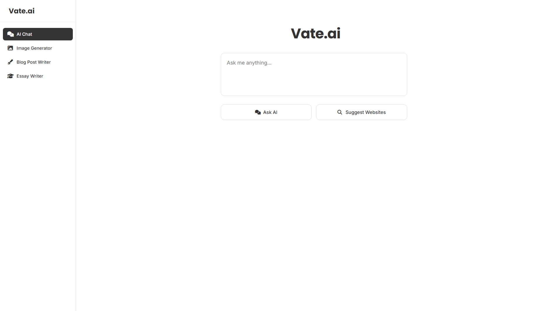 Vate Vate Interface & Screenshots