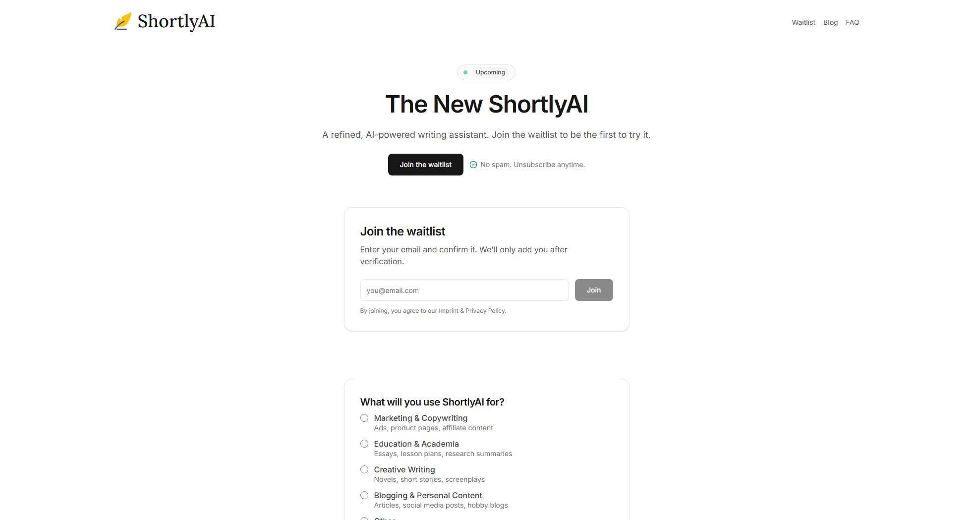 ShortlyAI ShortlyAI Interface & Screenshots