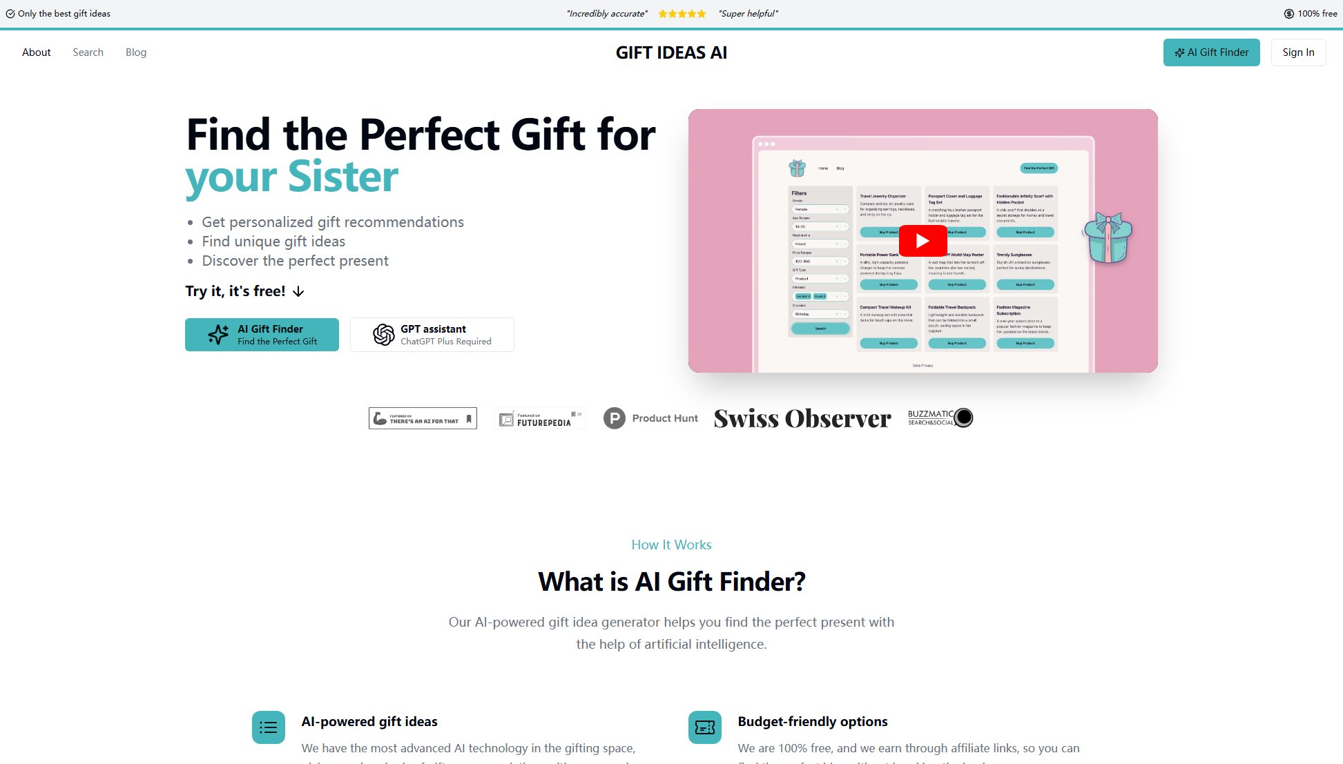 Gift Ideas AI Screenshot