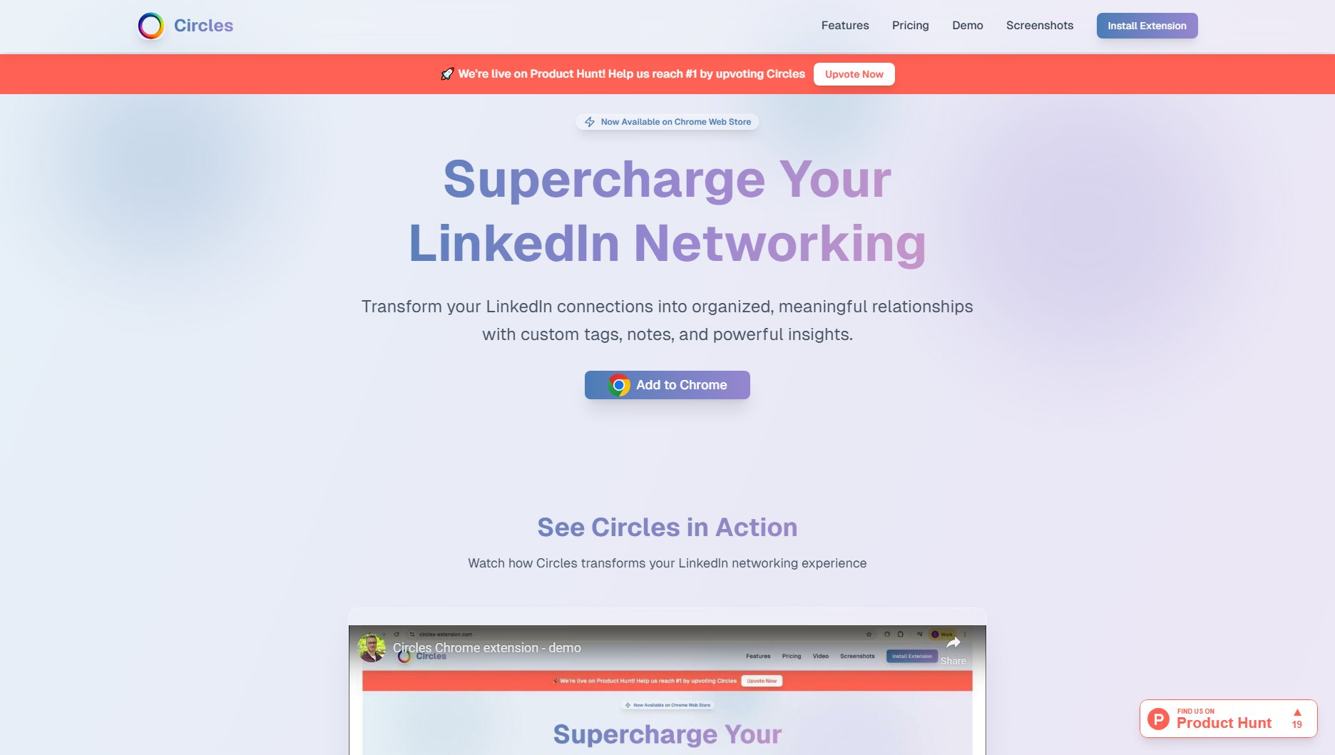 Circles - LinkedIn Network Manager Screenshot