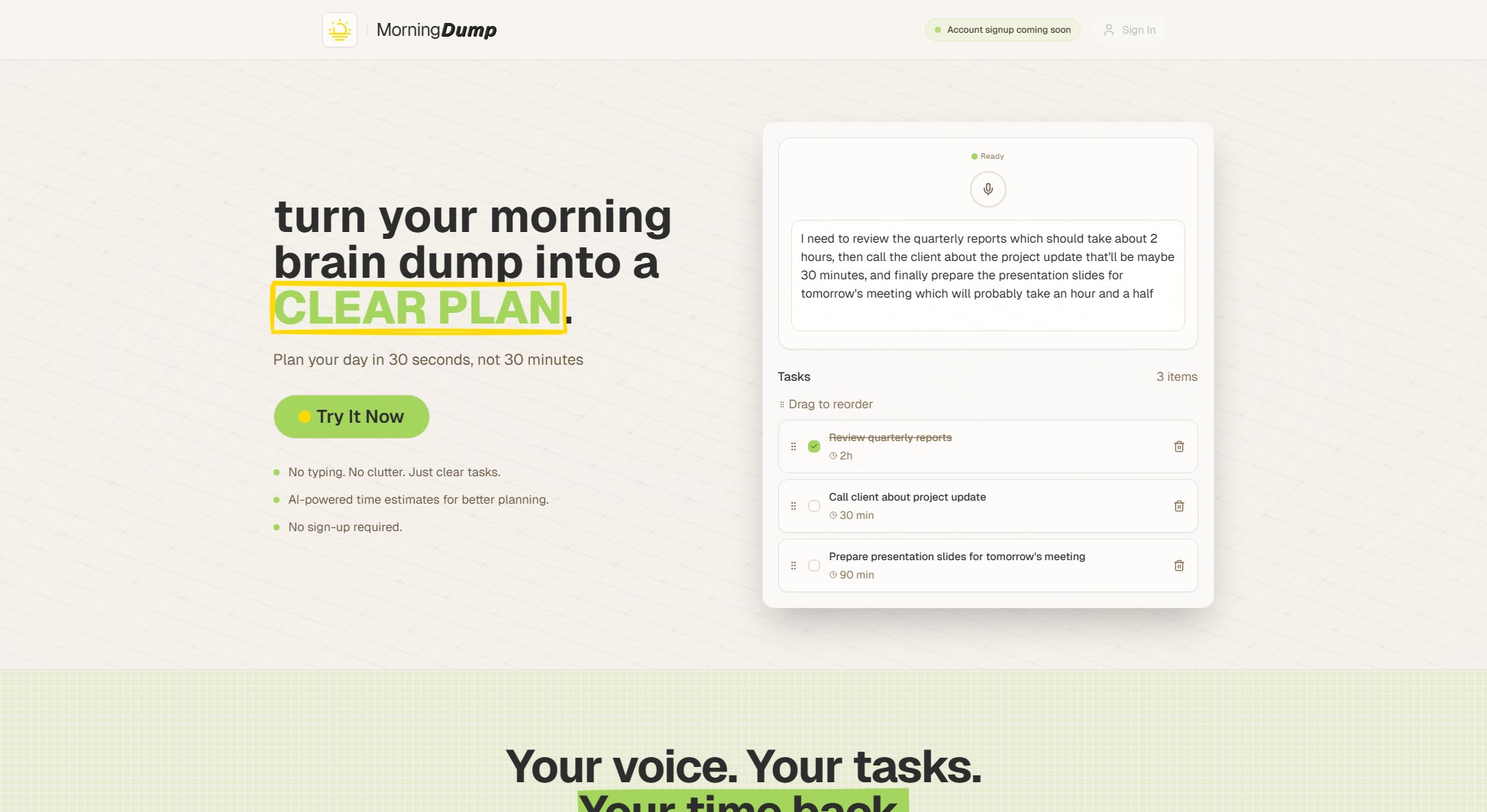 Morning Dump Screenshot