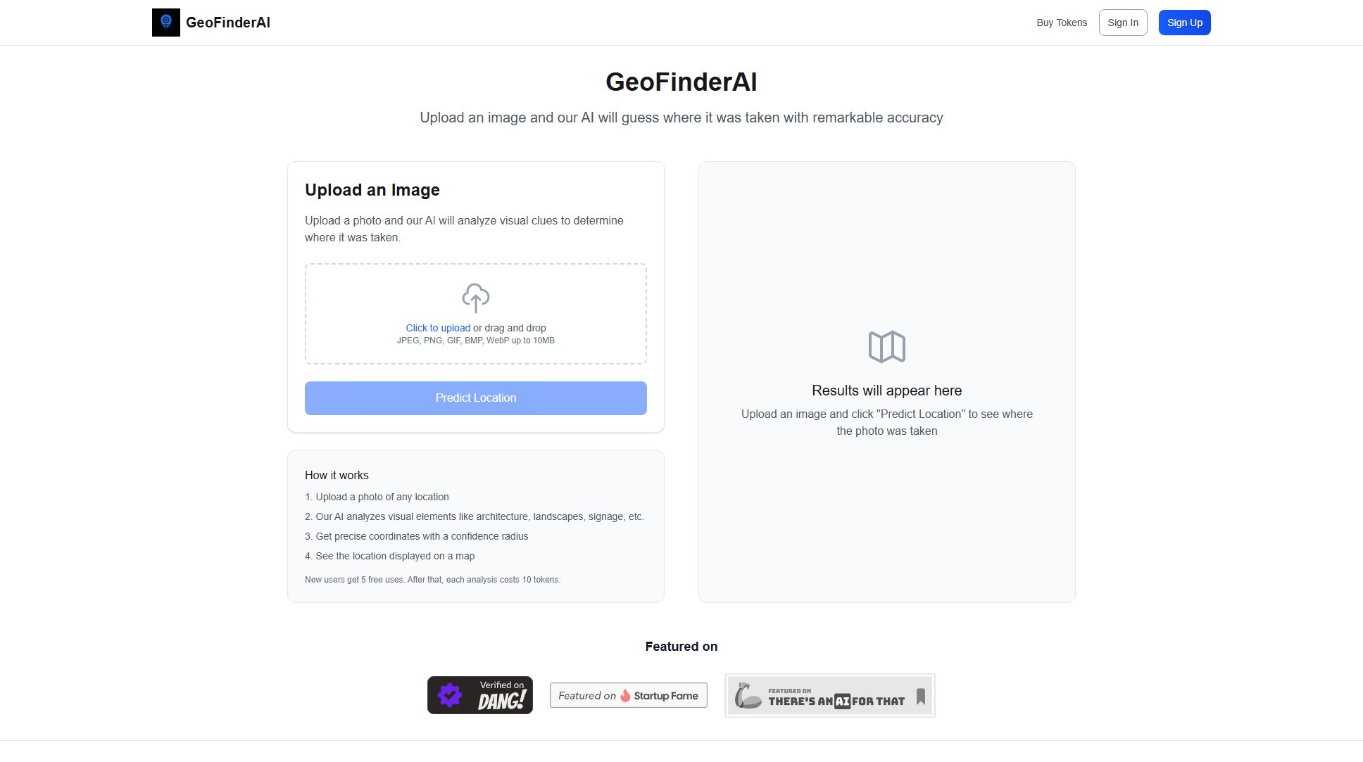 GeoFinderAI GeoFinderAI Interface & Screenshots GeoFinderAI GeoFinderAI Interface & Screenshots