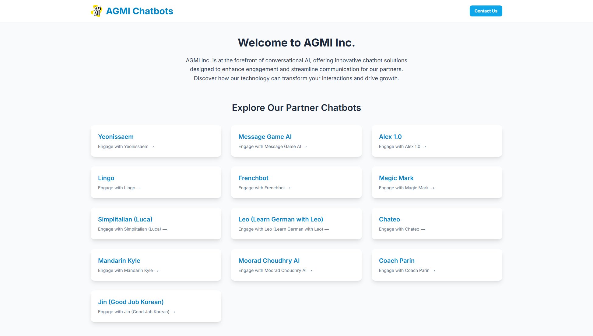 AGMI Chatbots AGMI Chatbots Interface & Screenshots AGMI Chatbots AGMI Chatbots Interface & Screenshots