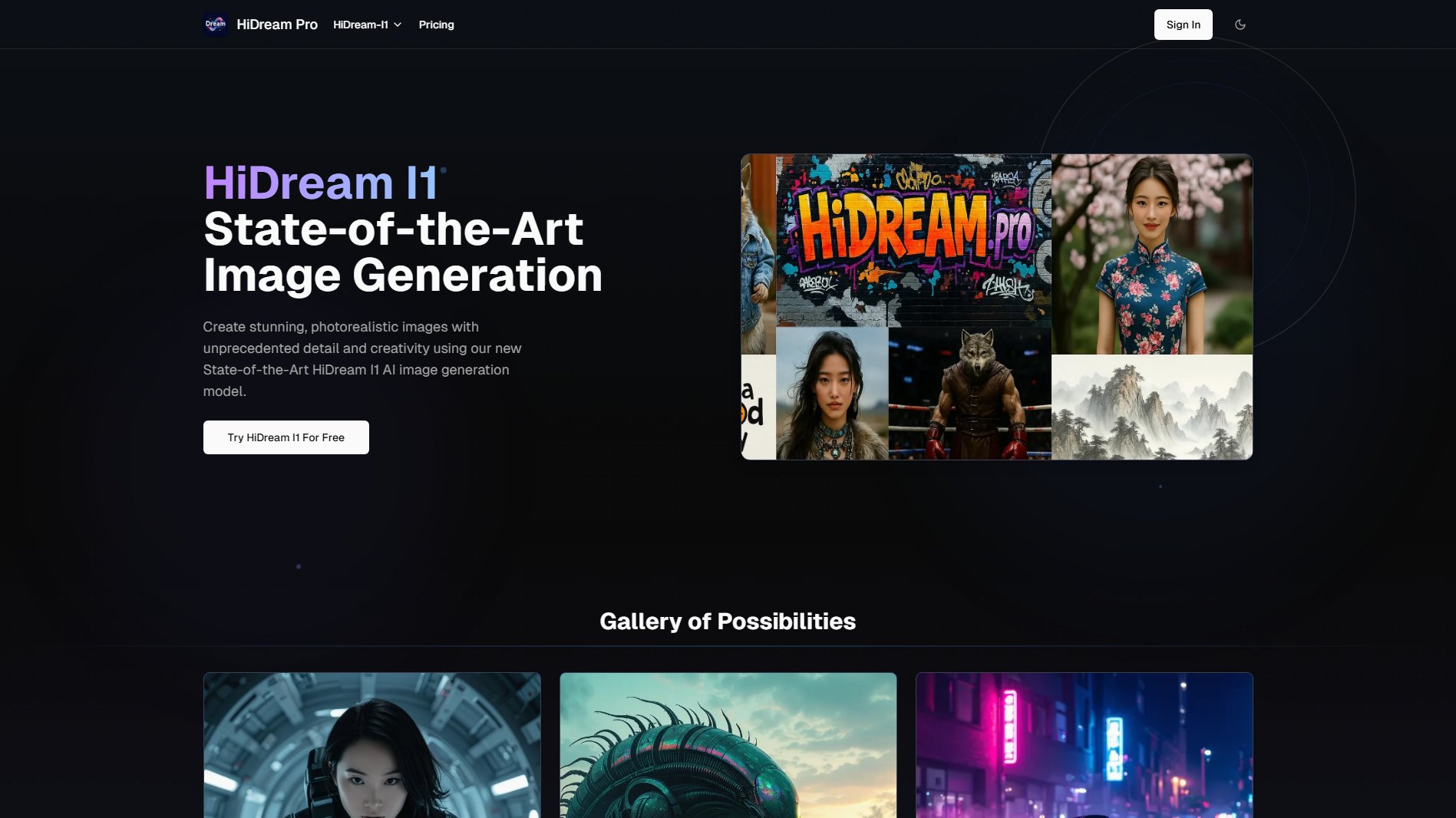 HiDream AI Image Generator HiDream AI Image Generator Interface & Screenshots