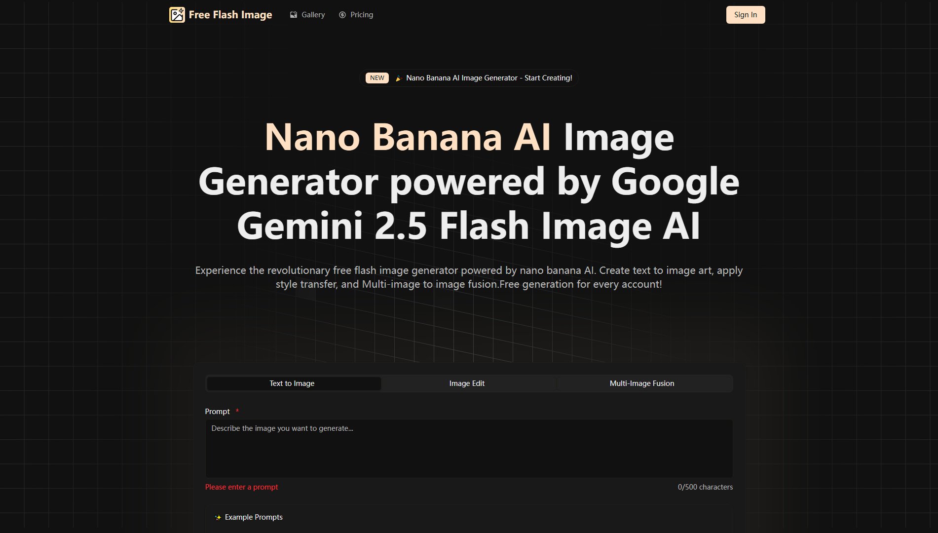 Free Flash Image - AI Image Generator Screenshot Free Flash Image - AI Image Generator Screenshot