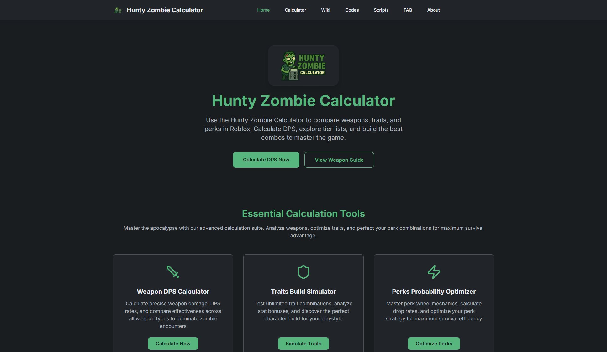 Hunty Zombie Calculator Screenshot Hunty Zombie Calculator Screenshot