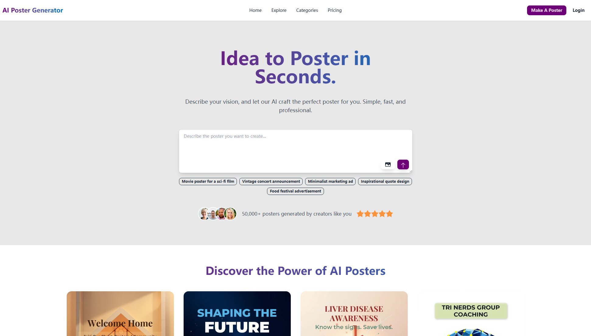 AI Poster Generator AI Poster Generator Interface & Screenshots