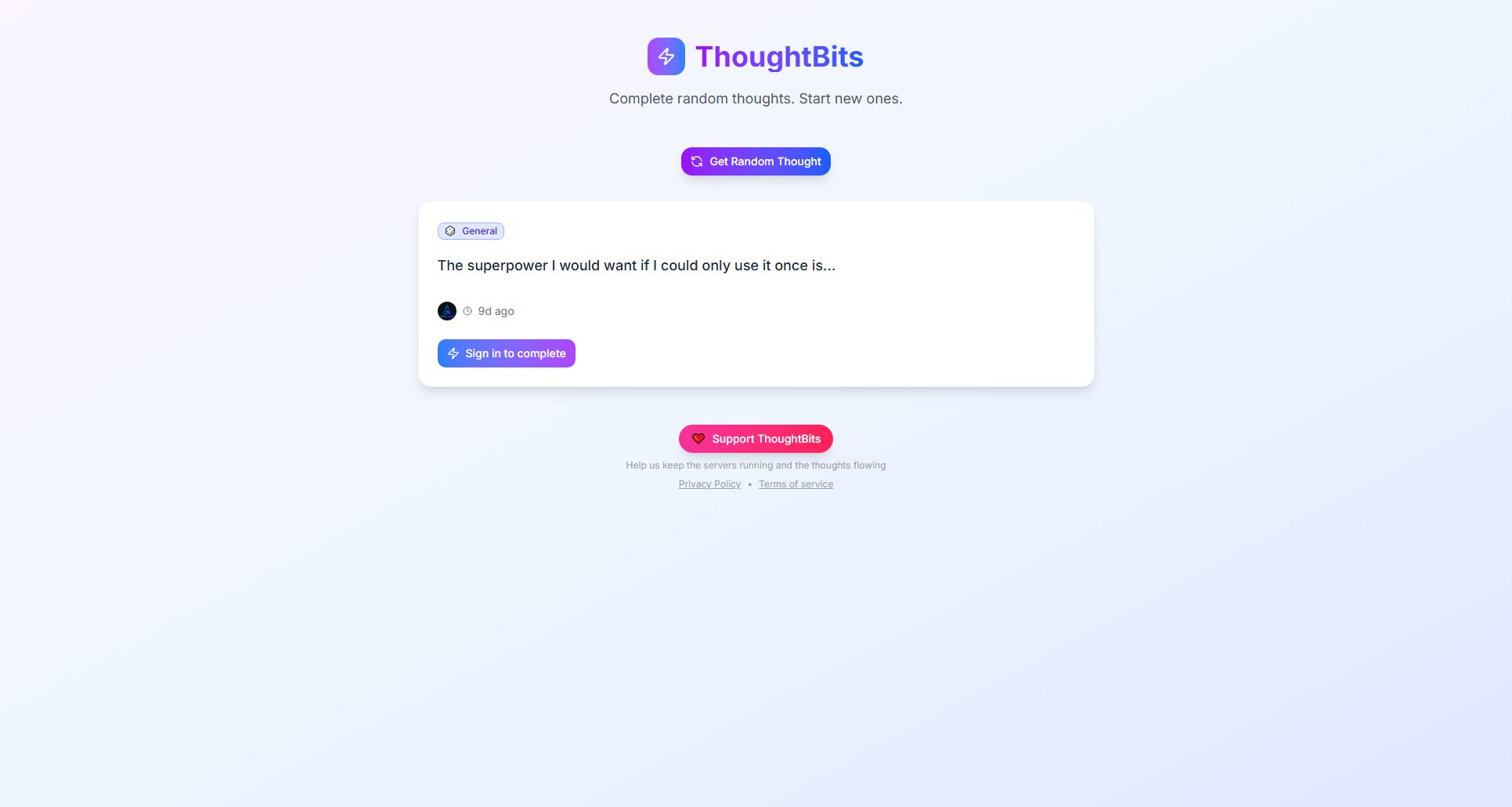 ThoughtBits Screenshot ThoughtBits Screenshot