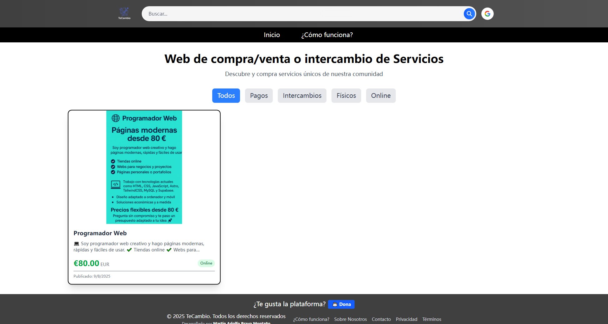 TeCambio Screenshot TeCambio Screenshot