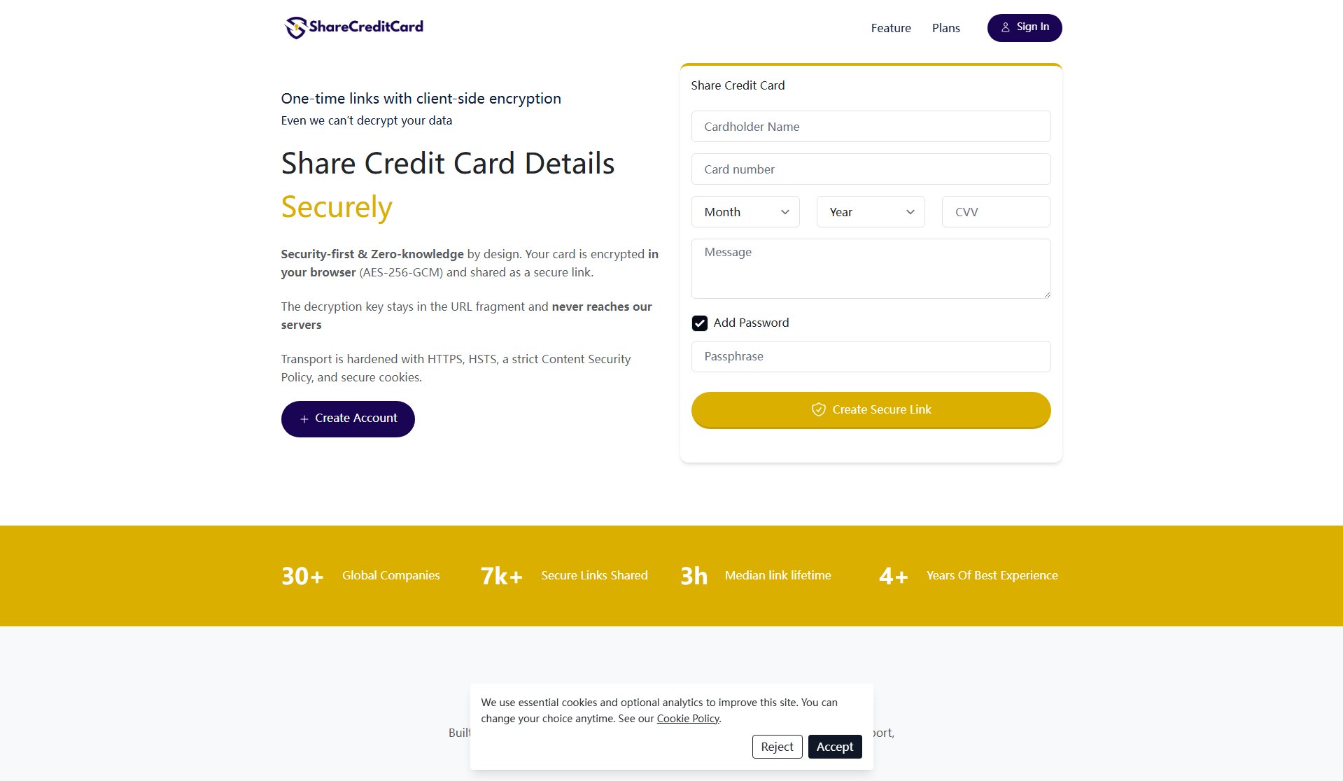 ShareCreditCard Screenshot