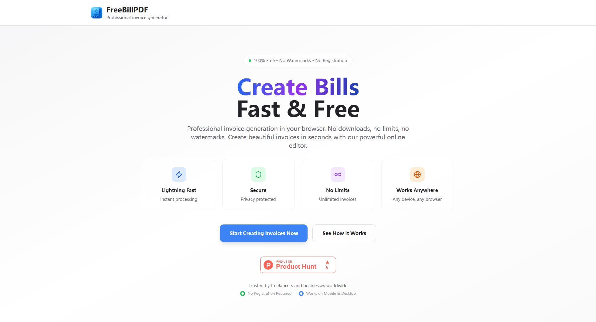 FreeBillPDF Screenshot FreeBillPDF Screenshot