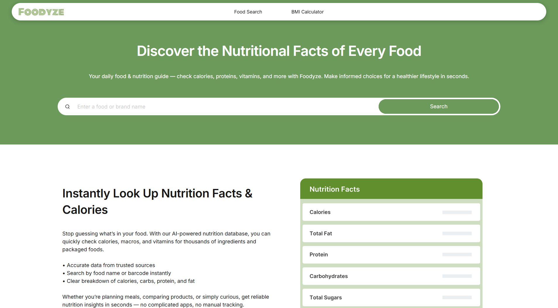 Foodyze Screenshot