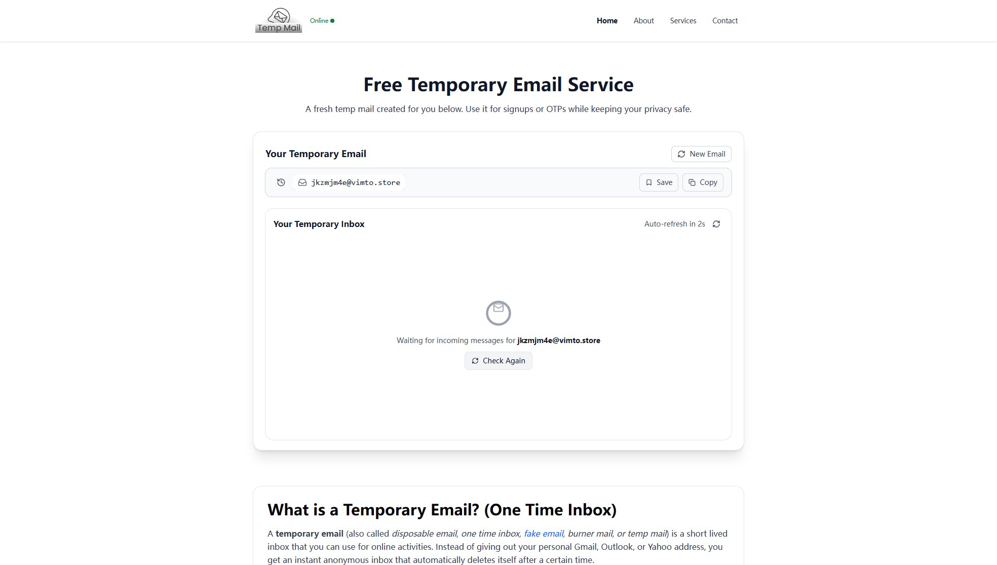 TempMail4U TempMail4U Interface & Screenshots TempMail4U TempMail4U Interface & Screenshots
