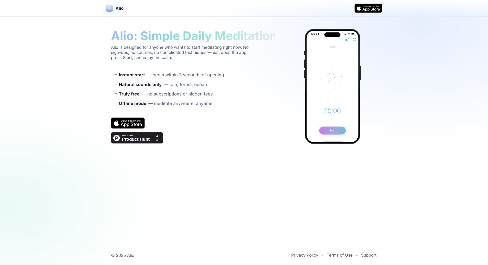 Alio: Simple Daily Meditation Screenshot