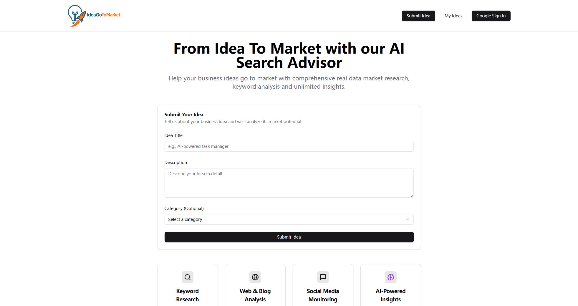 Idea Go To Market Screenshot Idea Go To Market Screenshot