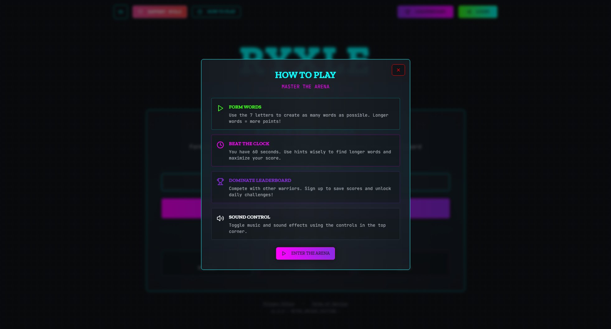 Ryxle - Retro Word Wars Screenshot