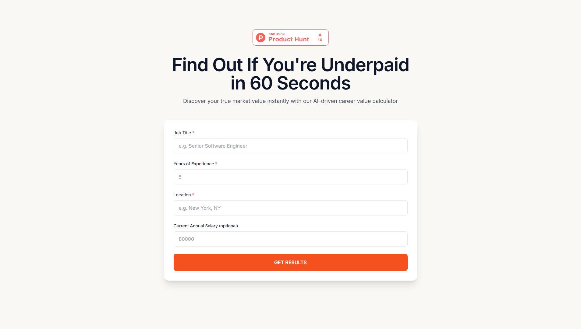 AI Career Value Calculator Screenshot