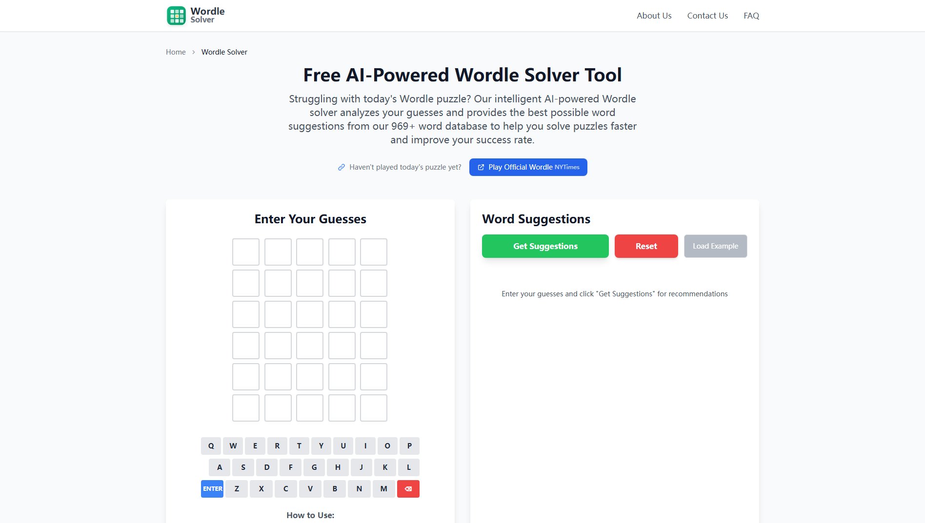 Wordle Solver Screenshot Wordle Solver Screenshot