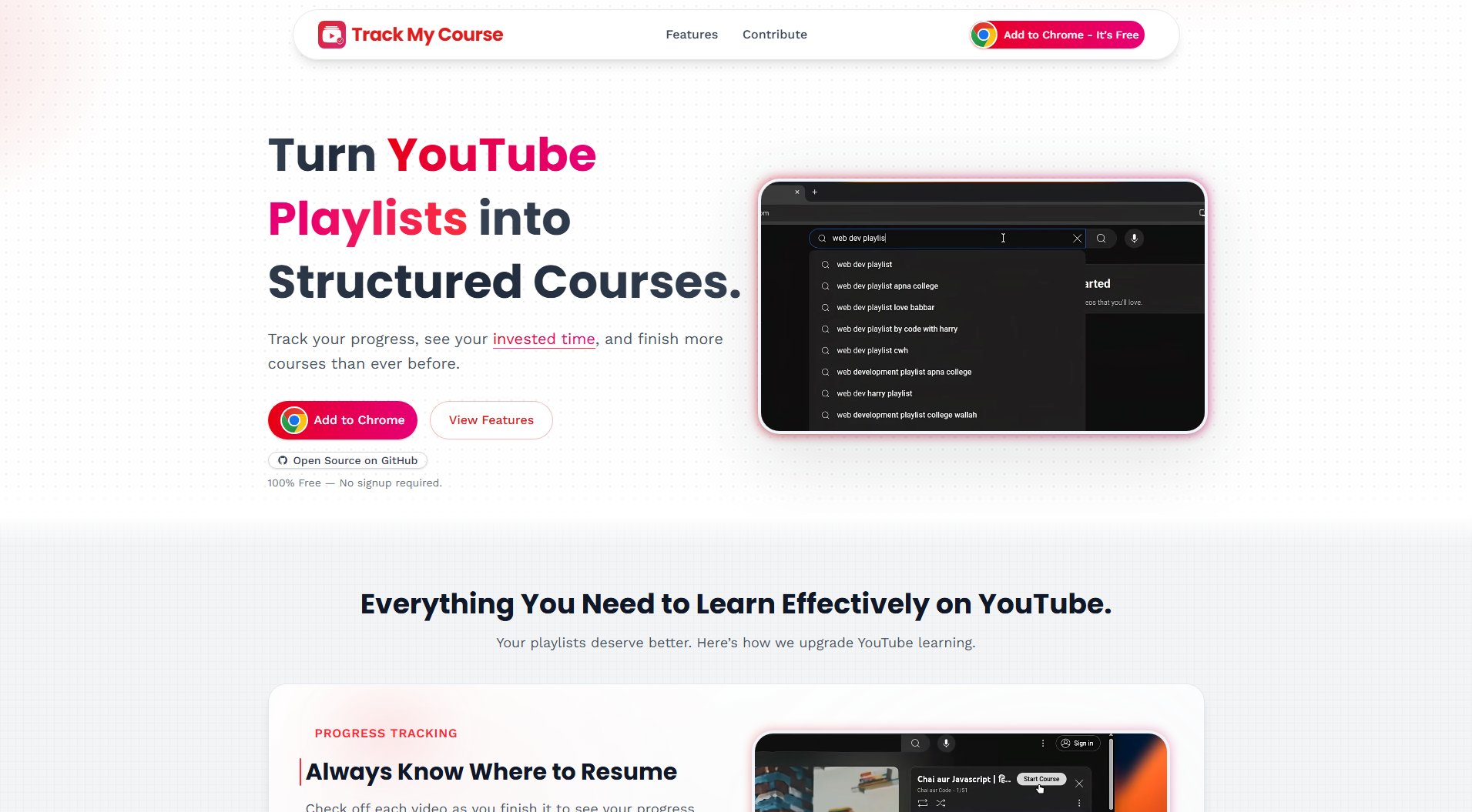 Track My Course Screenshot Track My Course Screenshot