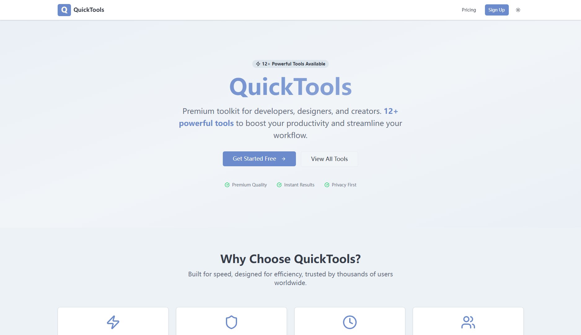 QuickTools QuickTools Interface & Screenshots QuickTools QuickTools Interface & Screenshots