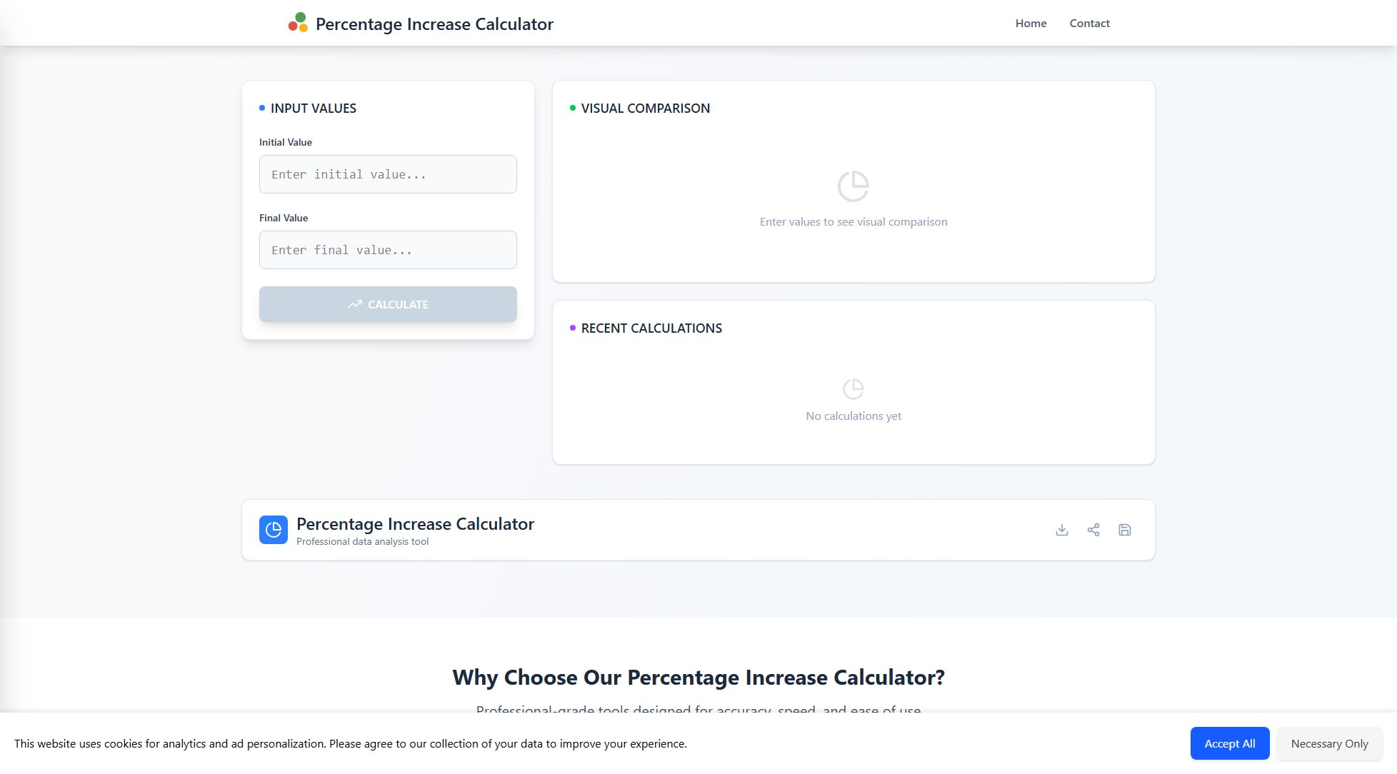 Percentage Increase Calculator Screenshot