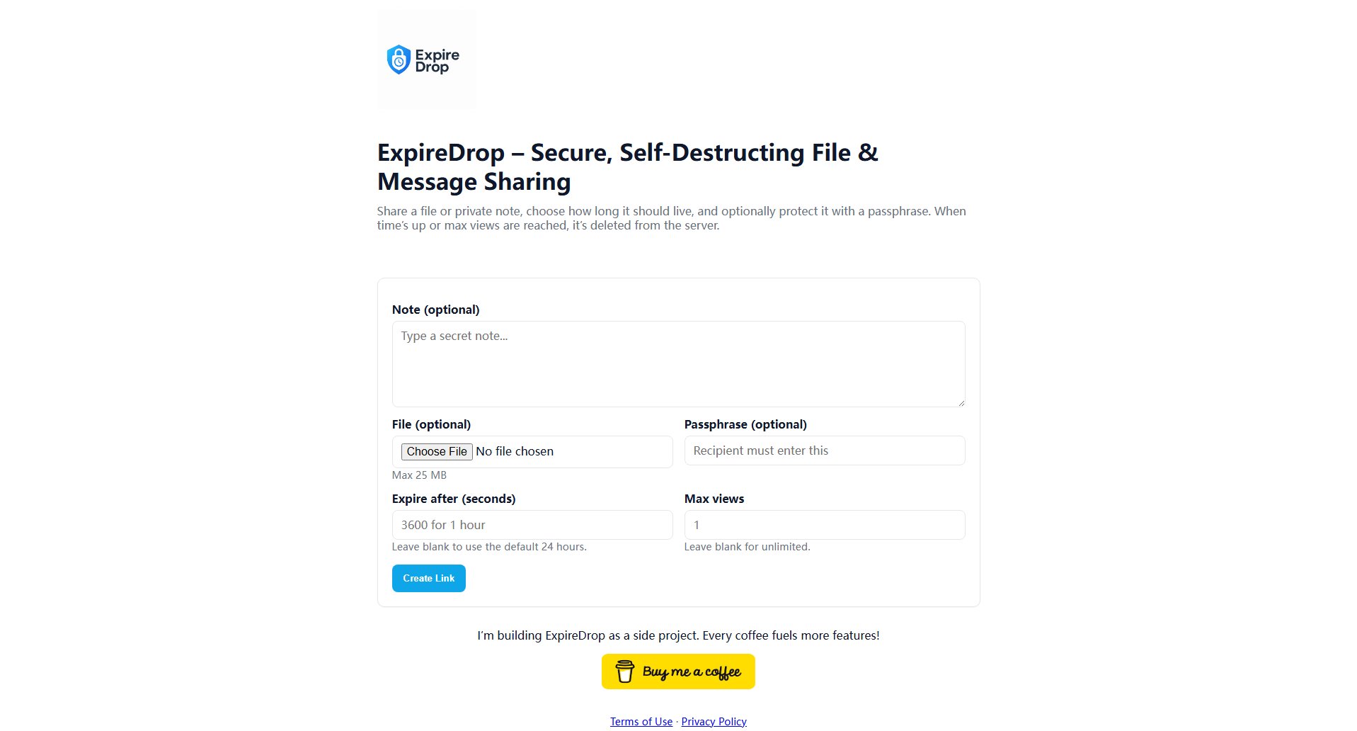 ExpireDrop Screenshot ExpireDrop Screenshot