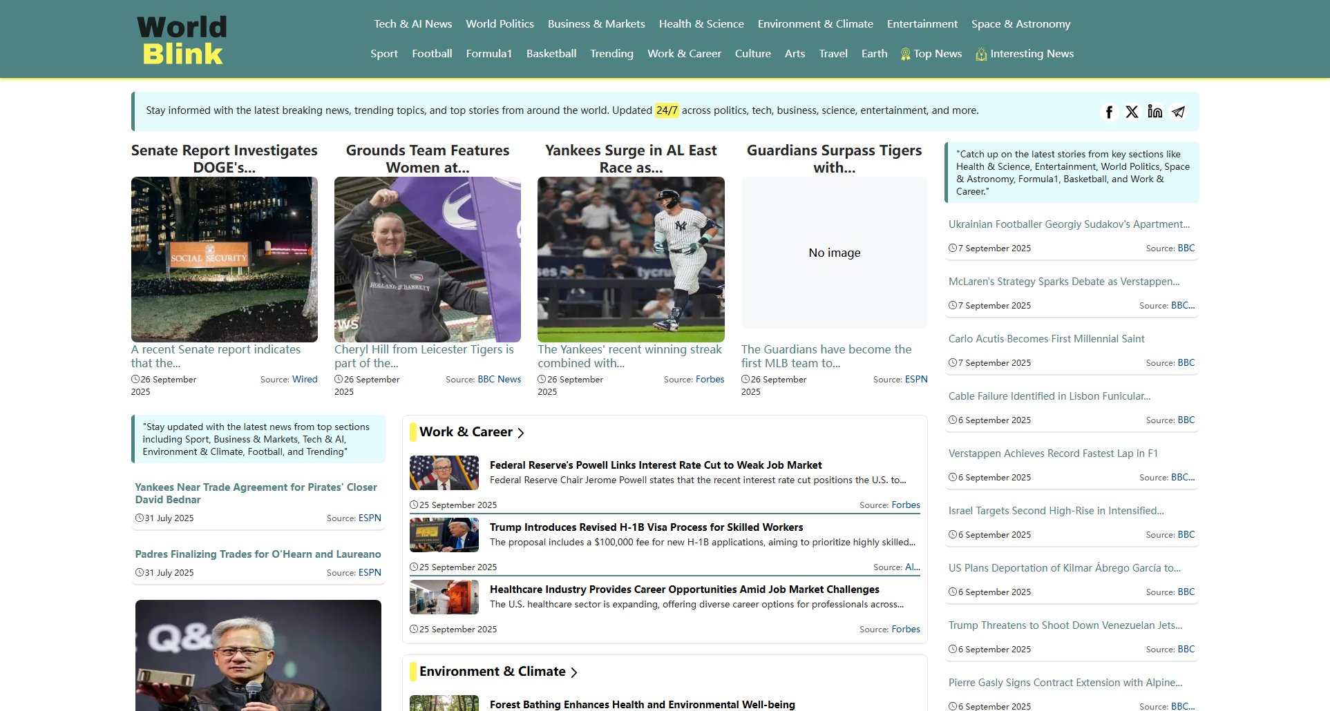 WorldBlink News WorldBlink News Interface & Screenshots