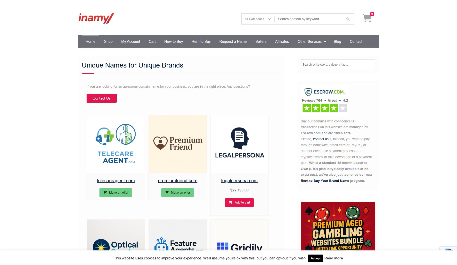 Brandable Domain Names by inamy.com Brandable Domain Names by inamy.com Interface & Screenshots Brandable Domain Names by inamy.com Brandable Domain Names by inamy.com Interface & Screenshots