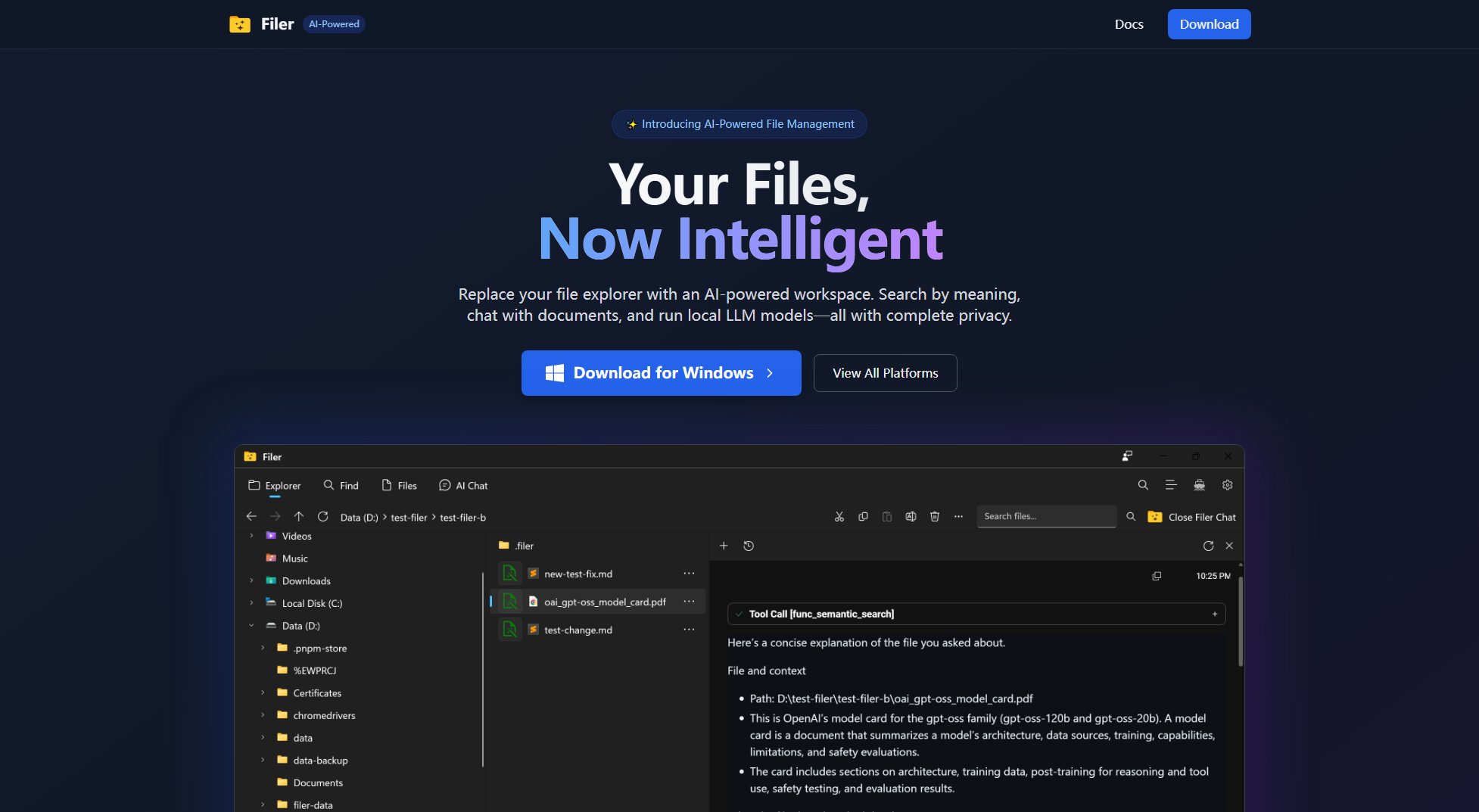 Filer Filer Interface & Screenshots
