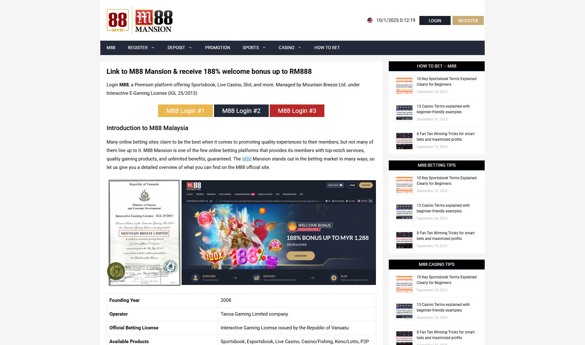 M88 Malaysia M88 Malaysia Interface & Screenshots