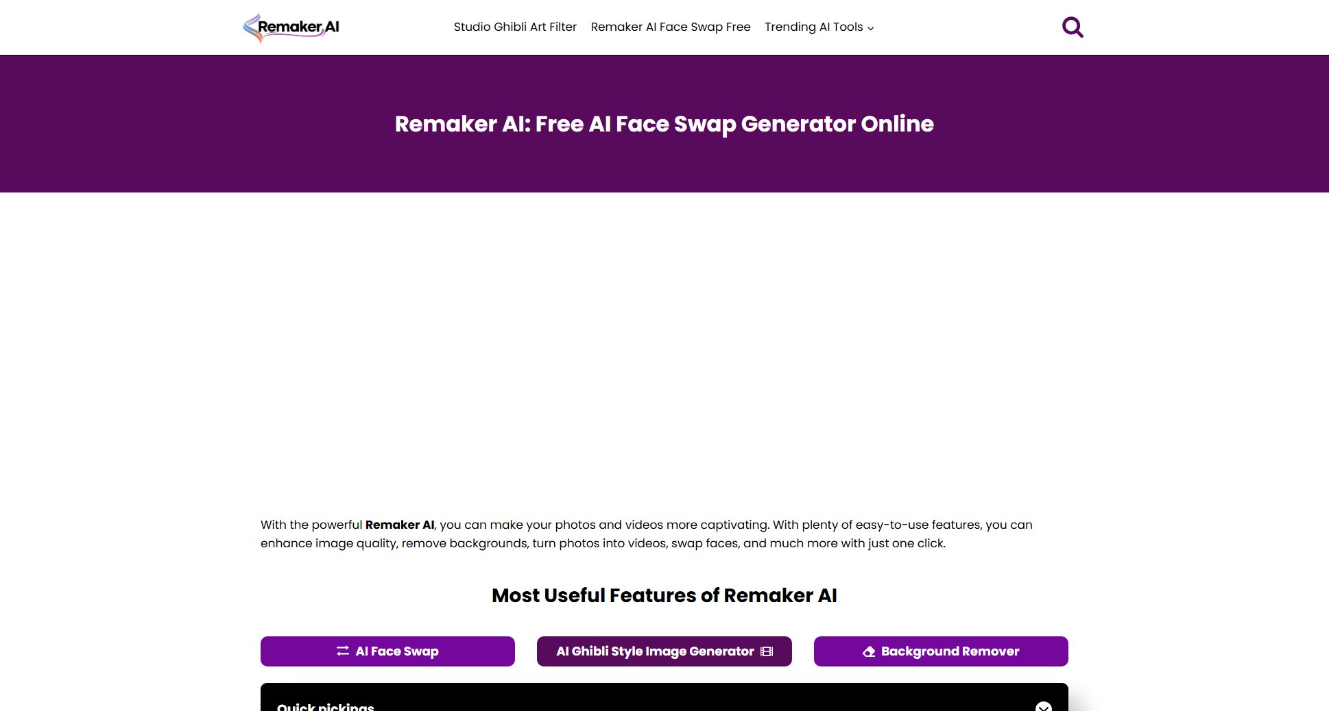 Remaker AI Remaker AI Interface & Screenshots Remaker AI Remaker AI Interface & Screenshots