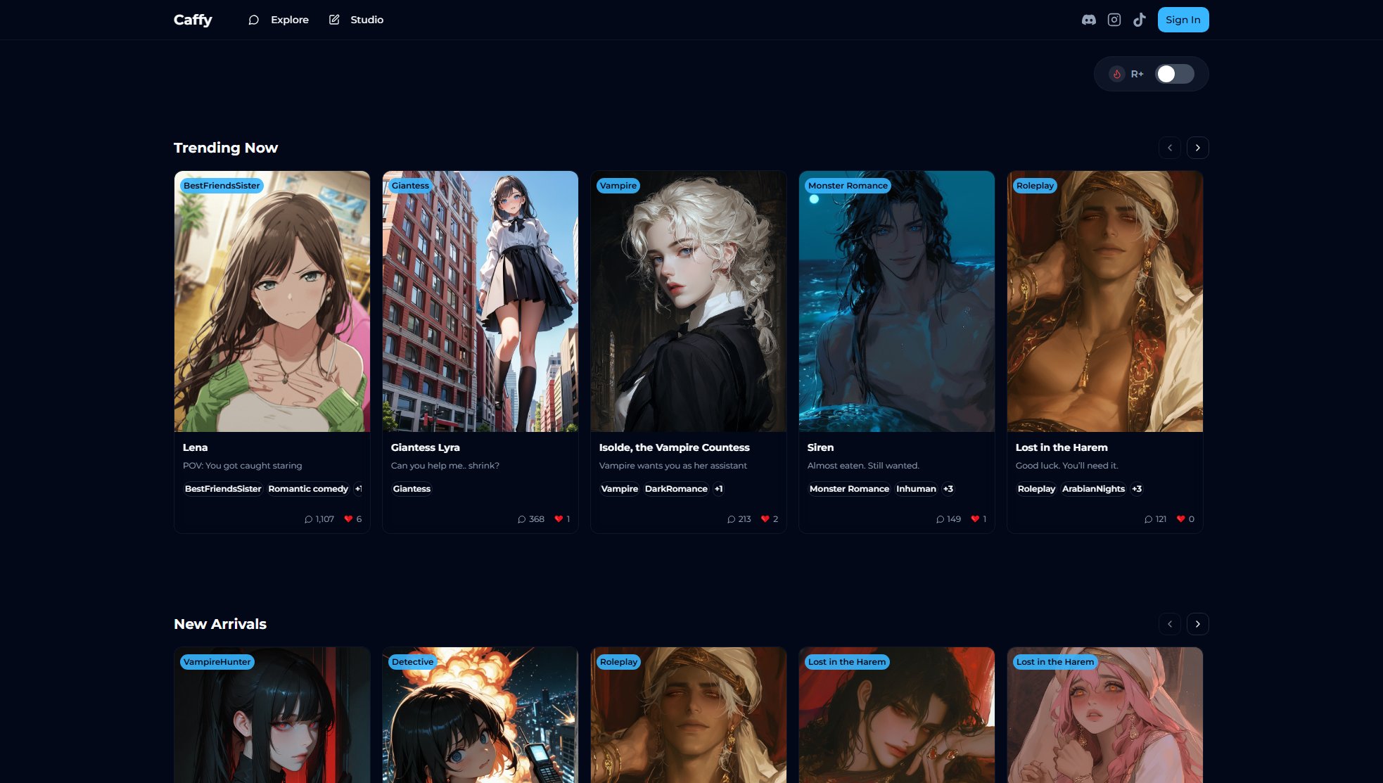 Caffy Caffy Interface & Screenshots