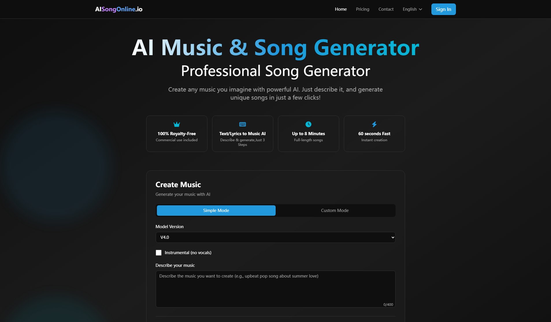 AISongOnline.io Screenshot