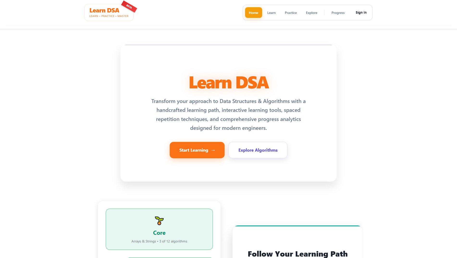 Learn DSA Screenshot Learn DSA Screenshot
