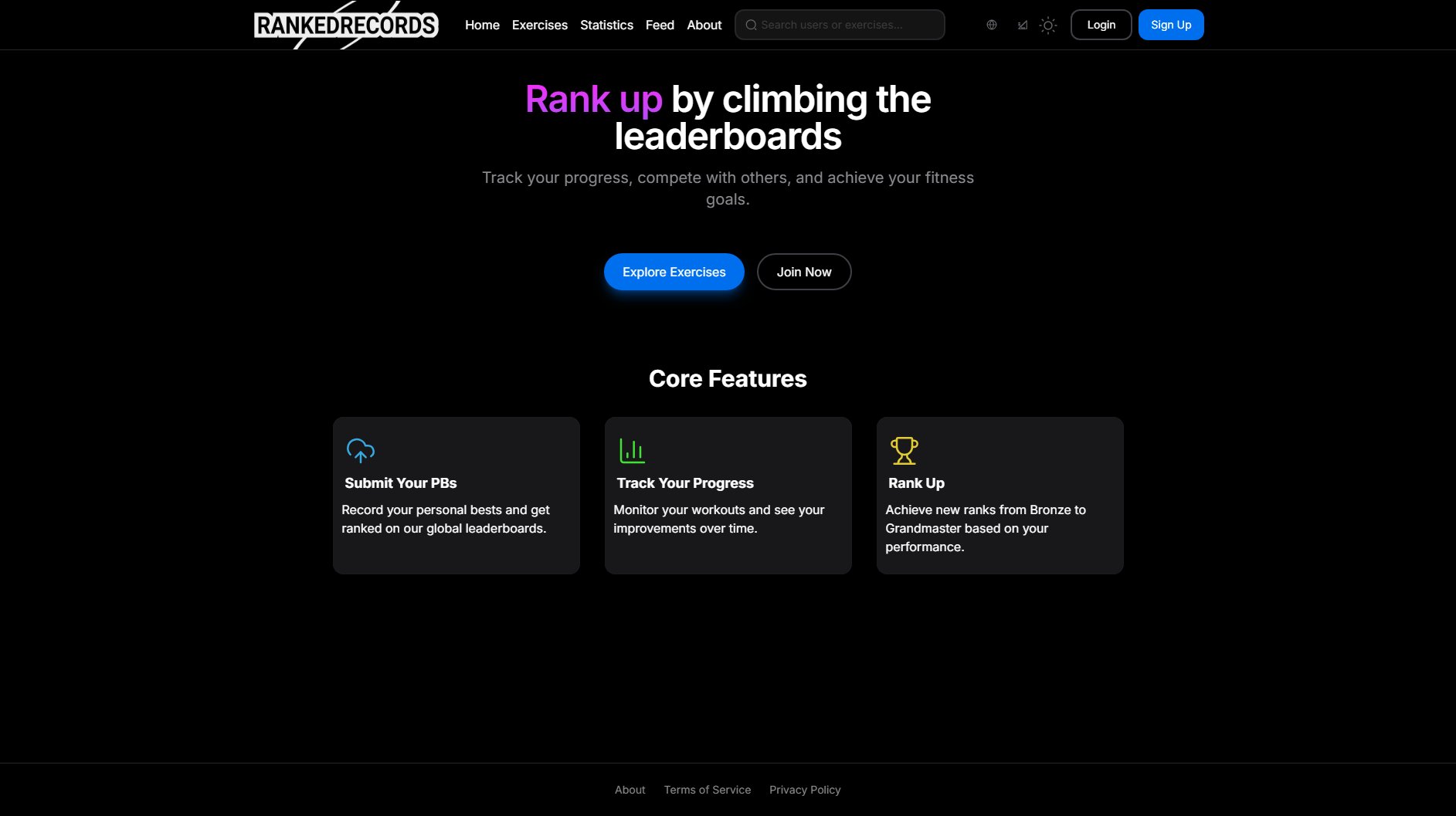 RankedRecords RankedRecords Interface & Screenshots