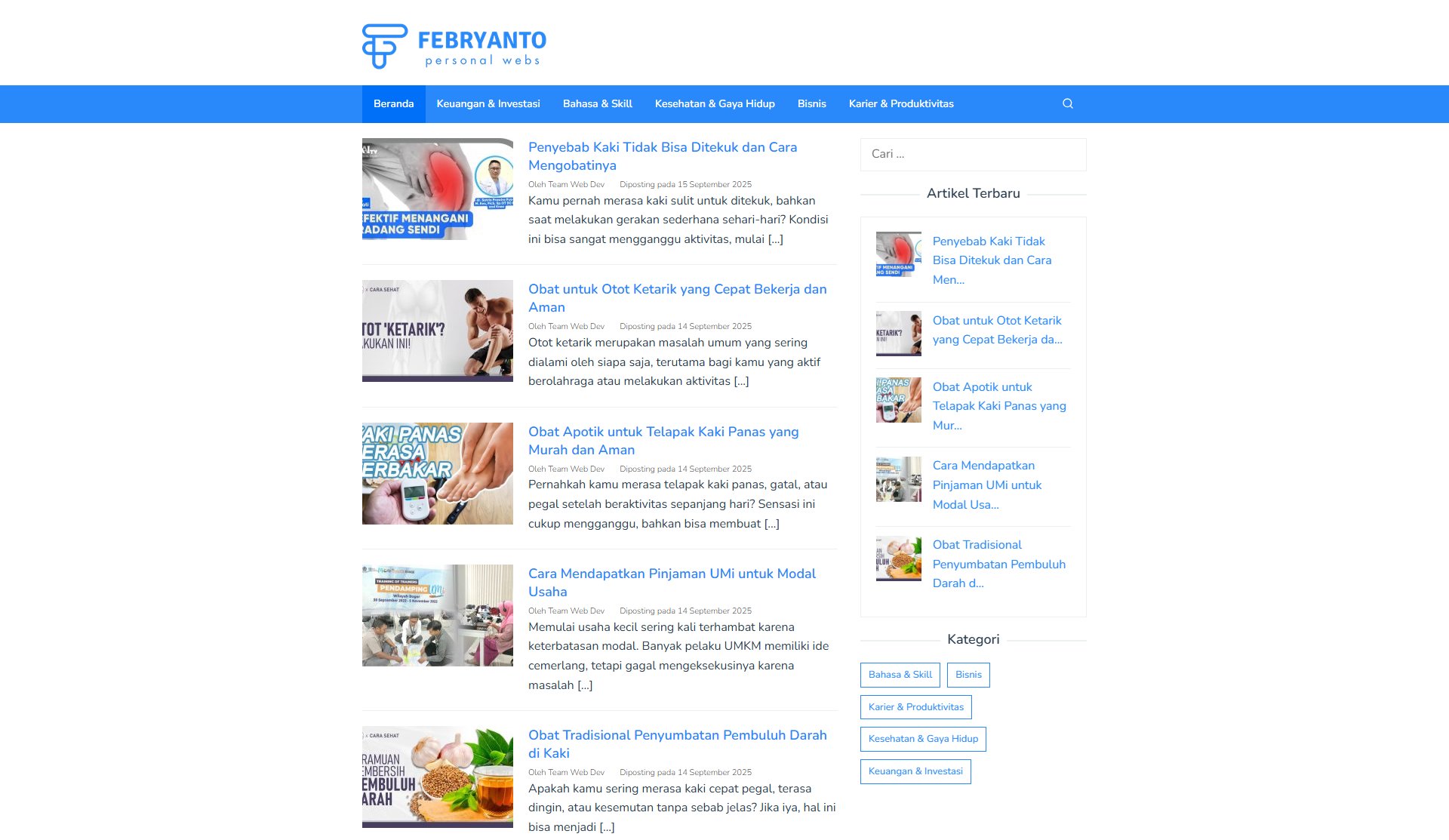 Febryanto - Personal Webs Screenshot Febryanto - Personal Webs Screenshot