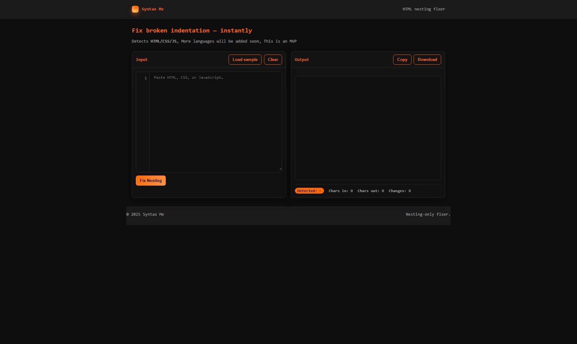 Syntax Me β Nesting Fixer Screenshot Syntax Me β Nesting Fixer Screenshot
